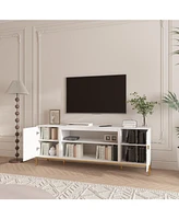 Boyel Living Versatile Tv Stand with Elegant Honeycomb Design and Ample Storage