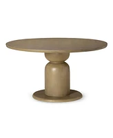 Maven Lane Mila Contemporary Round Wooden Dining Table in Refined Grey Finish