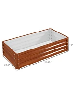 Outsunny Raised Garden Bed Vegetable Planter Flower Gardening Box Patio