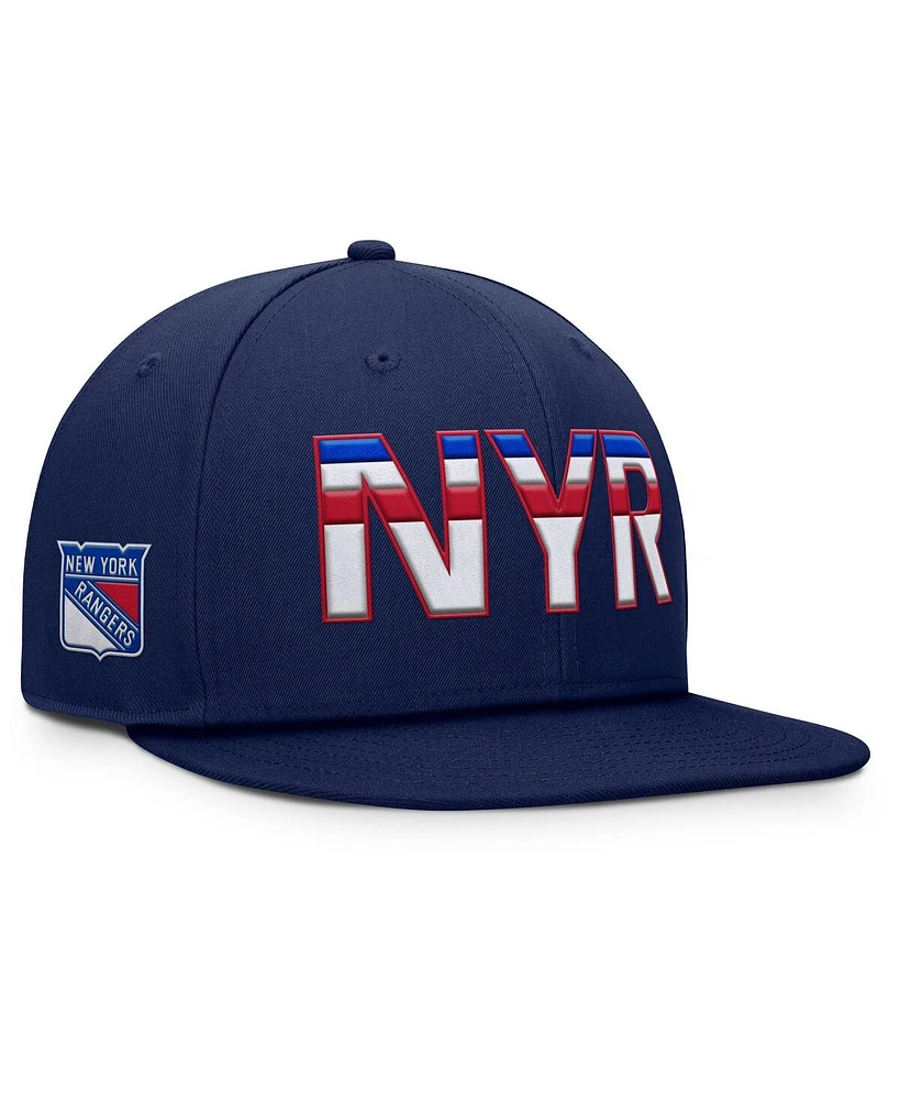 Fanatics Men's Navy New York Rangers Authentic Pro Rink Snapback Hat