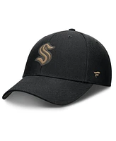 Fanatics Men's Black Seattle Kraken Authentic Pro Military Appreciation Adjustable Hat