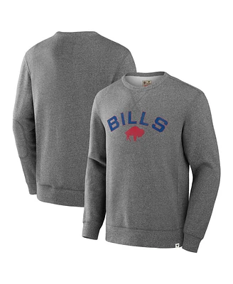 Fanatics Men's Heather Gray Buffalo Bills Loop Terry Pullover Sweatshirt