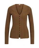Boss by Hugo Women's Hook-Closure Ribbed Cardigan