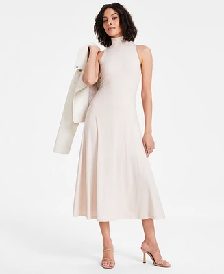 Bar Iii Women's Mock-Neck A-Line Sleeveless Dress, Exclusively at Macy's