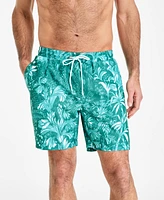 Club Room Men's Tropical Toile Drawstring 7" Swim Trunks, Exclusively at Macy's