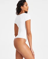 Bar Iii Women's Sweetheart-Neck Short-Sleeve Bodysuit, Exclusively at Macy's