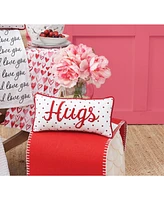 C&F Home 6" x 12" Valentine's Day "Hugs" w/ Dots Small/Petite Red Woven Accent Throw Pillow