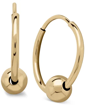 Children's Bead Hoop Earrings in 14k Gold