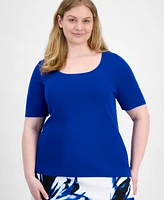 Anne Klein Plus Square-Neck Sweater
