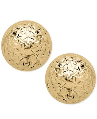 Textured Ball Stud Earrings 14k Gold