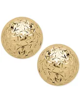 Textured Ball Stud Earrings 14k Gold