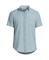 Lands' End Big & Tall Short Sleeve Button Down Chambray Shirt