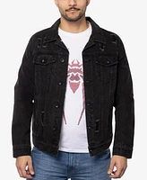 Spring + Mercer Men's Graphic Rhinestone Denim Jackets