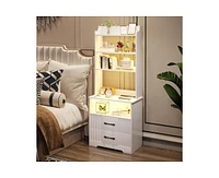 Vlsrka Vanity Makeup Desk with Mirror and Lights