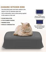 Casainc 32inch L x 18inch W Undermount Kitchen Sink with Accessories