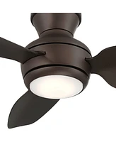Casa Vieja 36" Whirl Modern Industrial Indoor Outdoor Ceiling Fan 3 Blade Led Light Remote Control Emperial Bronze Finish Brown Blades Bedroom Patio L