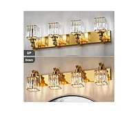 gaomon Modern Crystal Bathroom Vanity Lights Gold Bathroom Light Fixtures Crystal Vanity Shower Lights Over Mirror