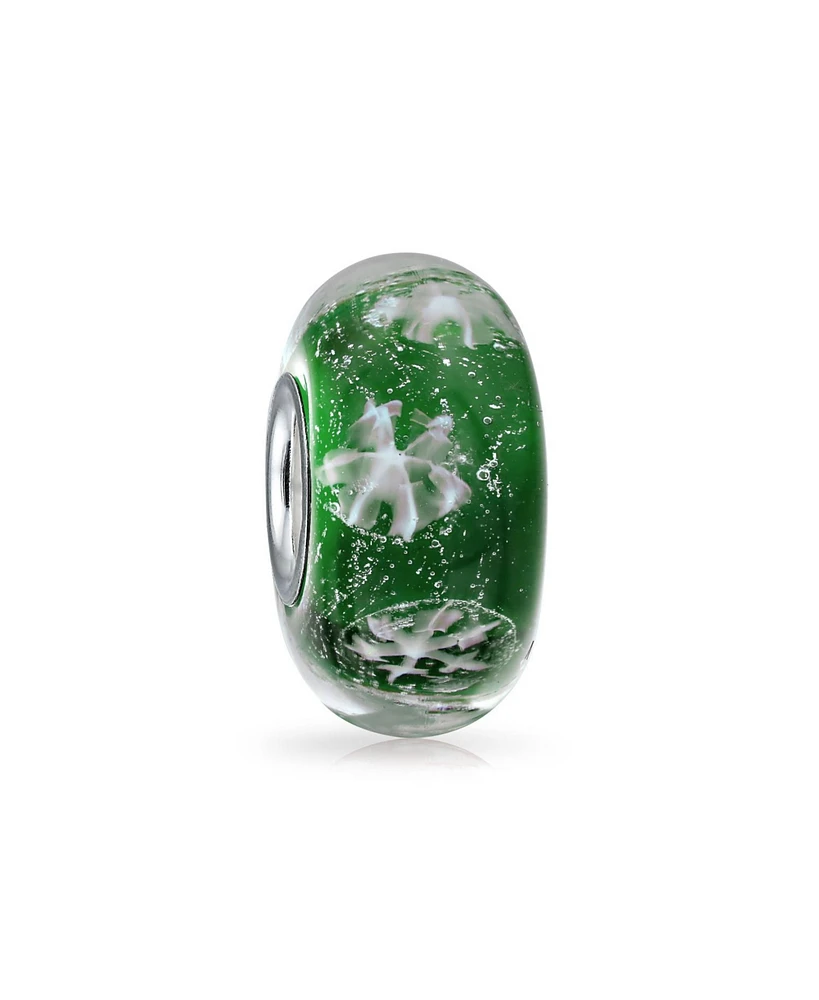 Bling Jewelry Christmas Charm Bead Snowflake Murano Glass Spacer for Bracelets