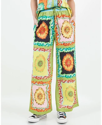 Meghan Fabulous Women's Funky Flora Flare Pants