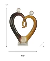 Dale Tiffany Art Glass Hearts Sculpture