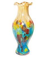 Dale Tiffany 19" Festive Ruffle Art Glass Vase