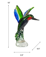 Dale Tiffany 10" Hummingbird Art Glass Figurine