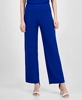 Anne Klein Petite Pull-On High-Rise Wide-Leg Pants