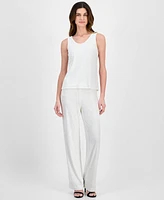 Anne Klein Women's Sequin Double-Scoop Sleeveless Tank