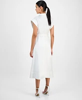 Anne Klein Women's Belted Drop-Sleeve Shirtdress