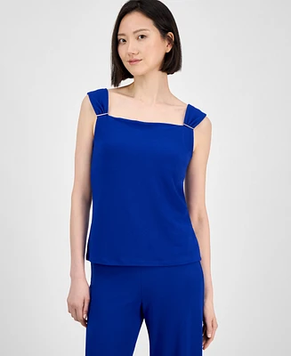 Anne Klein Women's Embellished Shirred-Strap Top