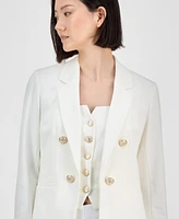 Anne Klein Women's Notched-Collar Open-Front Jacket