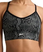 Reebok Women's Id Train Snake-Print Racerback Bra
