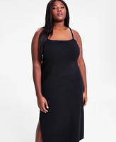 Bar Iii Trendy Plus Spaghetti-Strap Knit Midi Dress, Exclusively at Macy's