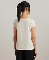 Lauren Ralph Lauren Petite Embroidered Jersey Tee