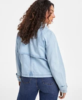 On 34th Women's Cropped Denim Trench Jacket, Exclusively at Macy's