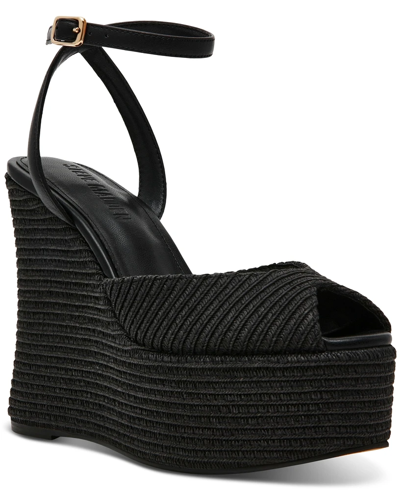 Steve Madden Women's Wanona Raffia Wedge Sandals