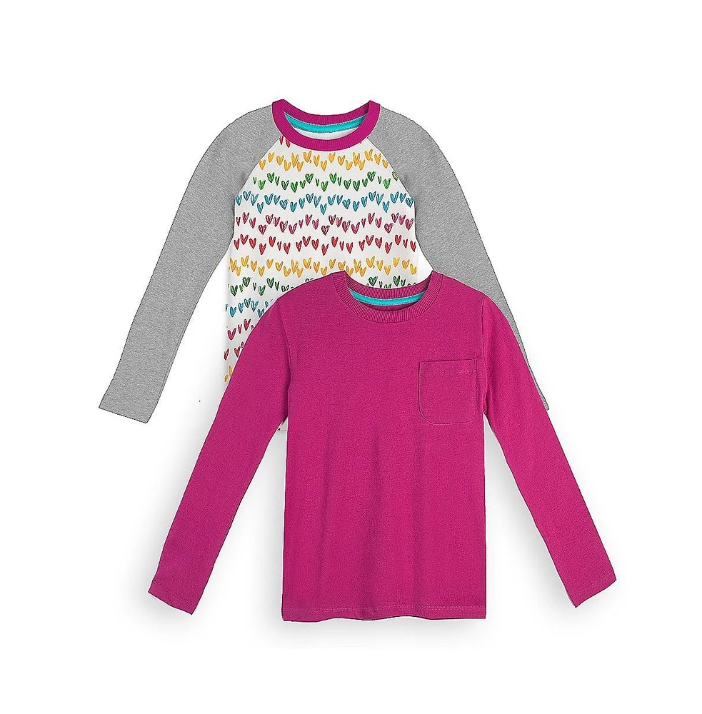 Mightly Girls 2pk Fair Trade Organic Cotton Long Sleeve T-Shirts