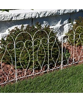 Sunnydaze Decor Traditional 10-Foot 5-Piece Decorative Garden Fence Panels Set - 24" W x 24" D Per Piece - White