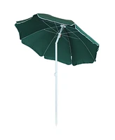 Sunnydaze Decor 5-Foot Outdoor Beach Umbrella with Tilt Function - Portable - Green