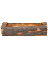 Sunnydaze Decor 35-Inch Polyresin Rustic Log Planter with 3 Drainage Holes - 50-Quart Soil Capacity