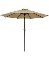 Sunbrella 9-Foot Patio Umbrella with Auto Tilt and Crank - Rust-Resistant Aluminum Pole