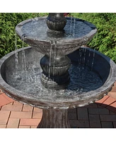 Sunnydaze Decor Classic Designer 55-Inch 3-Tier Polystone Outdoor Water Fountain - Electric Submersible Pump