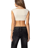 Edikted Women's Summit Ruched Crop Top