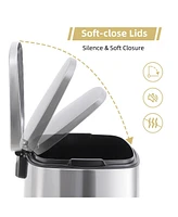 gaomon Hands-Free Stainless Steel Trash Can with Lid Soft Close