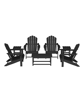 WestinTrends 7-Piece Hdpe Outdoor Patio Furniture Adirondack Conversation Set