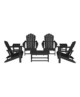 WestinTrends 7-Piece Hdpe Outdoor Patio Furniture Adirondack Conversation Set