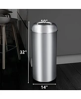 gaomon 17 Gal / 65L Open Top Trash Can Commercial Grade Heavy Duty Tall Commercial Trash Can Brushed Stainless Steel