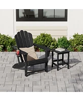 WestinTrends Outdoor Patio Hdpe Adirondack Chair With Cup Holder and Table Set