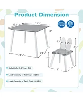 Gouun Kids 3 Pieces Table and Chairs Set for Arts Crafts Snack Time