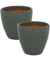 Resort High-Fired Outdoor/Indoor Glazed Uv- and Frost-Resistant Ceramic Planters with Drainage Holes